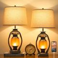 Breakwater Bay Farmhouse Touch Control Table Lamps w/ Lantern Nightlight | Wayfair A54A0E690D5C4953902400E35BF7915F