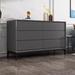 PEPPER CRAB Modern Style Multi-functional Storage Cabinet 6 - Drawer Dresser Wood in Gray | 31.5 H x 55.12 W x 15.75 D in | Wayfair