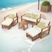 Ebern Designs Aloys 6 - Person Outdoor Seating Group w/ Cushions Wood/Natural Hardwoods in Brown/White | Wayfair 7D15C1BD2CD24E2393F18C9E02DCA5B6