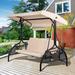 Red Barrel Studio® Myres Porch Swing w/ Stand, Metal in Gray | 69.7 H x 74.8 W x 46.5 D in | Wayfair B3406352006B40F2B005F979A4C655D6