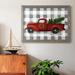 The Holiday Aisle® Buffalo Check Truck Framed On Canvas Print Canvas, Solid Wood in Gray/Red | 14 H x 20 W x 1.5 D in | Wayfair