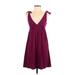 American Eagle Outfitters Casual Dress - A-Line: Burgundy Solid Dresses - Women's Size X-Small