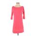 Lilly Pulitzer Casual Dress - Mini Boatneck 3/4 sleeves: Pink Solid Dresses - Women's Size X-Small