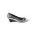 Tahari Wedges: Silver Solid Shoes - Women's Size 9 - Almond Toe