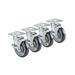 Krowne 28-116S 4 Piece Universal Plate Caster Set w/ 3" Wheels, 3 1/2" x 3 1/2"