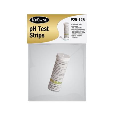 Krowne P25-126 pH Test Strips, 50 Strips per Bottle