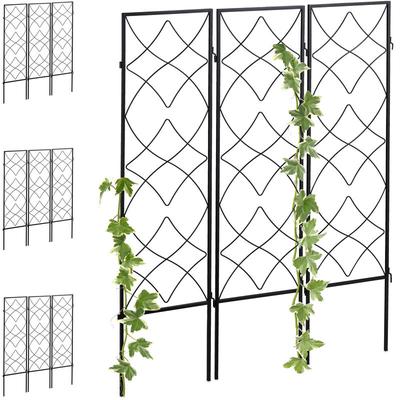 12 x Rankgitter Metall, zum Stecken, Rankhilfe für Kletterpflanzen, 122 x 31 cm, Spalier Garten, Image