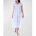 Monica-2 Ruched Lace-trim Cotton Nightgown