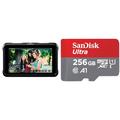 Atomos 5,2" 4K DCI 2160p Shinobi Field-Monitor Recorder/Player & SanDisk Ultra Android microSDXC UHS-I Speicherkarte 256 GB + Adapter