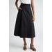 Cotton & Linen Canvas Midi Skirt