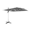 Parasol déporté haut de gamme 3x3m gris + housse