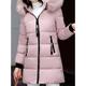 Women's Winter Coat Coat Valentine's Day Street Daily Wear Fall Winter Regular Coat Regular Fit Warm Breathable Stylish Casual Street Style Jacket Long Sleeve Plain with Pockets Fur Collar Black