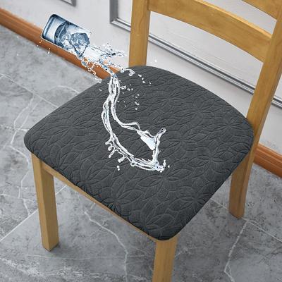 Water Resistant Stretch Chair Seat Covers Chair Cushion Cover Floral Jacquard 1 Piece, Removable Washable Dining Chair Covers Anti-Dust Dining Room Chair Covers Seat Cushion Slipcovers