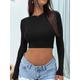 T shirt Tee Crop Women's Black White Brown Solid Color Crop Top Street Daily Fashion Round Neck Skinny S