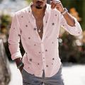 Starry Night Mens Graphic Shirt ShirtTurndown White Pink Outdoor Street Long Sleeve Clothing Apparel Fashion Streetwear Designer Stars Casual