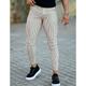 Men's Trousers Chinos Chino Pants Pocket Stripe Comfort Breathable Outdoor Daily Going out Cotton Blend Casual Khaki Light Grey