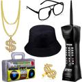 Cosplay Hip-hop Punk Usd Necklace Ring Fisherman Hat Glasses Set