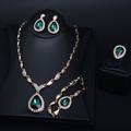 Jewelry Set 4pcs Rhinestone Alloy Rings 1 Necklace Earrings Bracelets Women's Elegant Vintage Stylish Geometrical Geometric Jewelry Set For Wedding Party Wedding Guest