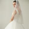 One-tier Pearl Wedding Veil Elbow Veils with Faux Pearl 35.43 in (90cm) Tulle