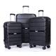 Hardshell Suitcase Spinner Wheels PP Luggage Sets Lightweight Suitcase with TSA Lock(only 28)3-Piece Set (20/24/28) Midnight Bla