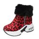 Women's Sneakers Boots Platform Boots Plus Size High Top Sneakers Daily Solid Color Leopard Booties Ankle Boots Winter Zipper Wedge Heel Hidden Heel Round Toe Plush Casual Comfort Running Walking