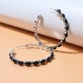 Women's Hoop Earrings Classic Precious Simple Vintage Earrings Jewelry Black / White / Yellow For Wedding Party 1 Pair