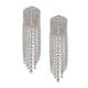 Women's Hoop Earrings Tassel Fringe Precious Statement Imitation Diamond Earrings Jewelry Silver For Wedding Party 1 Pair