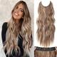 Halo Hair Extensions 20 Inch Invisible Wire Long Wavy Dark Brown Hair Extensions for Women Adjustable Size Hairpiece 4 Clips in Hair Extension