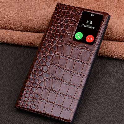 Phone Case For Samsung Galaxy S23 Ultra S22 Ultra Flip Cover Auto Sleep Wake Magnetic Warm Genuine Leather