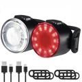 Bike Lights, Rechargeable Bicycle Lights Set Super Bright Waterproof Bike Lights for Night Riding Cycling Safety, Front and Back Taillight Reflectors