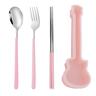 Cutlery Set 3Pcs/Set Silverware Cutlery with Guitar Box Dinnerware Spoon Fork Chopsticks Set Travel Tableware