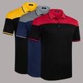 Multi Packs 3pcs Men's Lapel Short Sleeve White / Black / Red Polo Golf Shirt Golf Polo Splice Color Block Daily Wear Vacation Polyester Summer