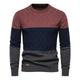 Men's Pullover Sweater Jumper Fall Sweater Jumper Waffle Knit Regular Knitted Color Block Crew Neck Modern Contemporary Work Daily Wear Clothing Apparel Winter Blue Brown S M L