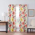 Blackout Curtain Blue Pattern Flowers Curtain Drapes For Living Room Bedroom Kitchen Window Treatments Thermal Insulated Room Darkening