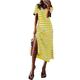 Women's Casual Dress T Shirt Dress Tee Dress Stripe Print Split V Neck Long Dress Maxi Dress Streetwear Maxi Street Holiday Short Sleeve Regular Fit Black Yellow Red Summer S M L XL