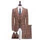 Yellow/Blue/Royal Blue Men's Plaid Wedding Suits Business Formal Work Wear 3 Piece Notch Check Standard Fit Single Breasted One-button 2024