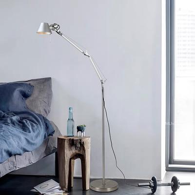 Floor Lamp Standing Lamp Adjustable Architect Swing Arm Standing Reading Lamp With Metal Base Modern Design Study Lamp With Switch For Living Room Bedroom Piano Room(Silver)