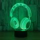 3D Illusion Headphone Headset Night Light 7 Colors Changing Nightlight for Bedroom Smart Touch Sensor Optical Illusion Bedside Lamps Home Decoration Kids Boys Girls Women Birthday Gifts