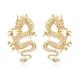 vintage chinese style dragon stud earrings trendy punk animal totem earrings 2020 unique chic metal dragon statement earrings dainty gold plated earring for women girls jewelry(gold)