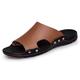 Men's Sandals Slides Flip-flops Casual Daily Faux Leather Loafer Black White Blue Spring