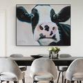 Oil Painting hand painted Colorful Cow Texture painting Wall Art Original Painting On Canvas Extra Large Square Wall Art Farmhouse Cattle Cow painting Wall Art picture for living room home decor