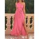 Women's Prom Dress Party Dress Cocktail Dress Long Dress Maxi Dress Black Pink Wine Sleeveless Pure Color Lace up Fall Winter Autumn One Shoulder Fashion Winter Dress Wedding Guest Birthday XS S M L