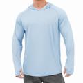 Men's Long Sleeve Sun Shirts UV Protection Hoodie Rash Guard Hiking Fishing Swim T Shirt Top Outdoor Sun Protection Breathable Quick Dry Lightweight Summer Blue Navy White Climbing