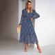 Women's Floral Dress Ditsy Floral Lace up V Neck Bishop Sleeve Long Dress Maxi Dress Elegant Daily Long Sleeve Slim Teal White Pink Fall S M L XL