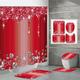 4Pcs Bathroom Shower Curtain Set Sparkling Diamond-Pattern Bathroom Curtain With 12 Hooks Bathroom Non Slip Rugs Toilet Cover Mat Bathroom Partition Room Decor