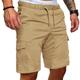 Men's Cargo Shorts Bermuda shorts Casual Shorts Drawstring Plain Comfort Breathable Casual Daily Holiday Fashion Classic Style Black Army Green