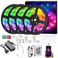 LED Strip Lights Music Sync RGB Strips 20M Tape Light 600LEDs SMD5050 Color Changing Bluetooth Controller 24Key Remote Control Decoration for Home TV Party - APP Controlled