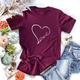 Women's T shirt Tee Heart LOVE Holiday Going out Print Black Short Sleeve Fashion Round Neck Spring Summer