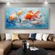 Large Original Fish Hand painted Oil Painting On Canvas Canvas Wall Art Abstract Blue Sea Painting Lively Animal Wall Decor Home Decor