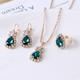 Jewelry Set 3pcs Rhinestone Alloy Rings Earrings Necklace Women's Luxury Elegant Fashion Geometric Jewelry Set For Party Wedding Guest